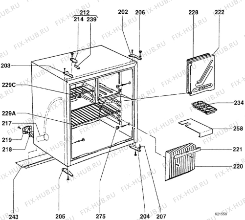 Взрыв-схема холодильника Electrolux RM4200G2 - Схема узла Tub